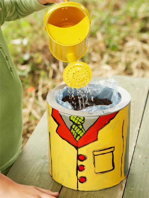 maalaa kukkaruukku tinker lasten kanssa DIY ideoita puutarhan suunnittelu auringonkukka