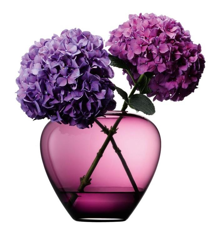 kukka maljakko monivärinen lasi käsin puhallettu violetti hortensia lsa international