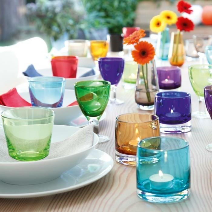 kukka maljakko värikäs lasi tee valot lasit pöytäkoriste kesäjuhlat