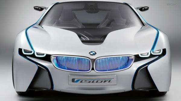 bmw sähköauto i8 hybridi urheiluauto valkoinen