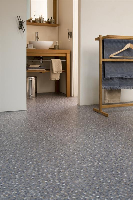 lattia design kylpyhuone sisustus linoleumlattia