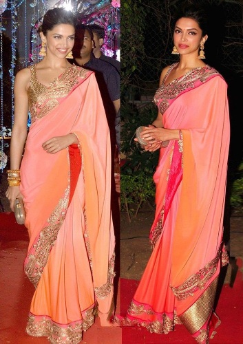 Designer Saree Sported By Deepika Padukone