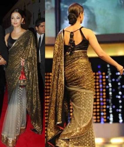 A fekete Bollywood elegáns Saree