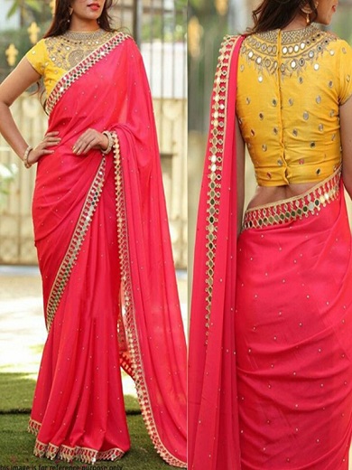 Mirror Border Saree