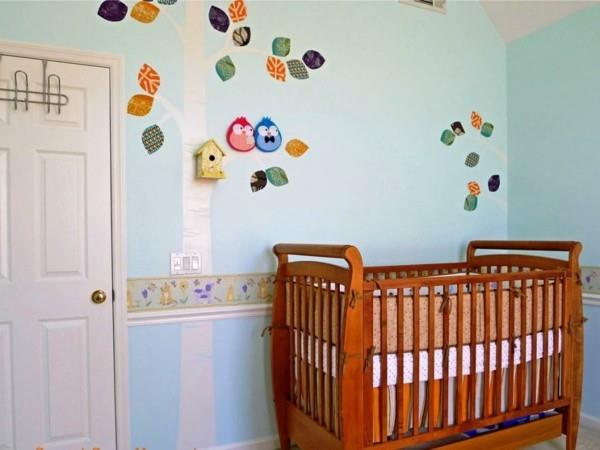 raja vauvan huone tuore seinän suunnittelu sininen vihreä