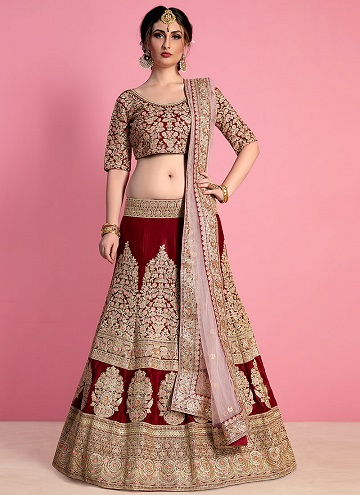 Maroon Bridal Lehenga Choli