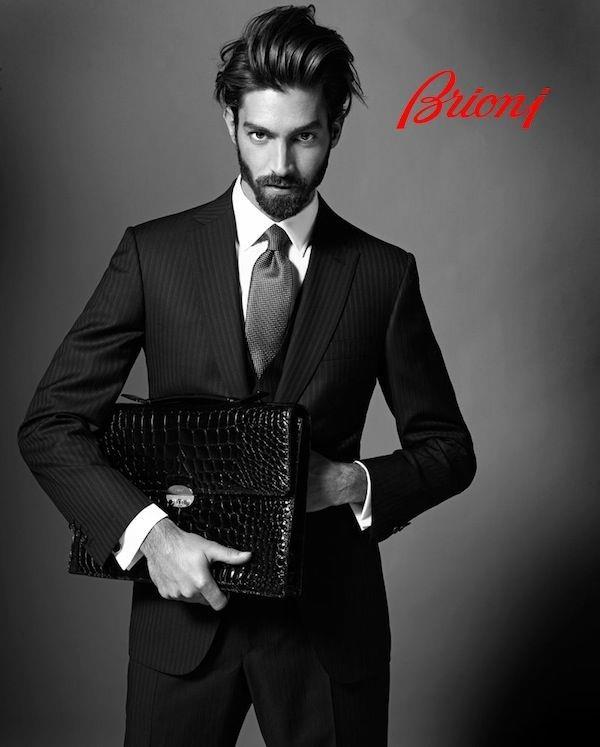 brioni miesten muoti italialainen puku tyylikäs musta