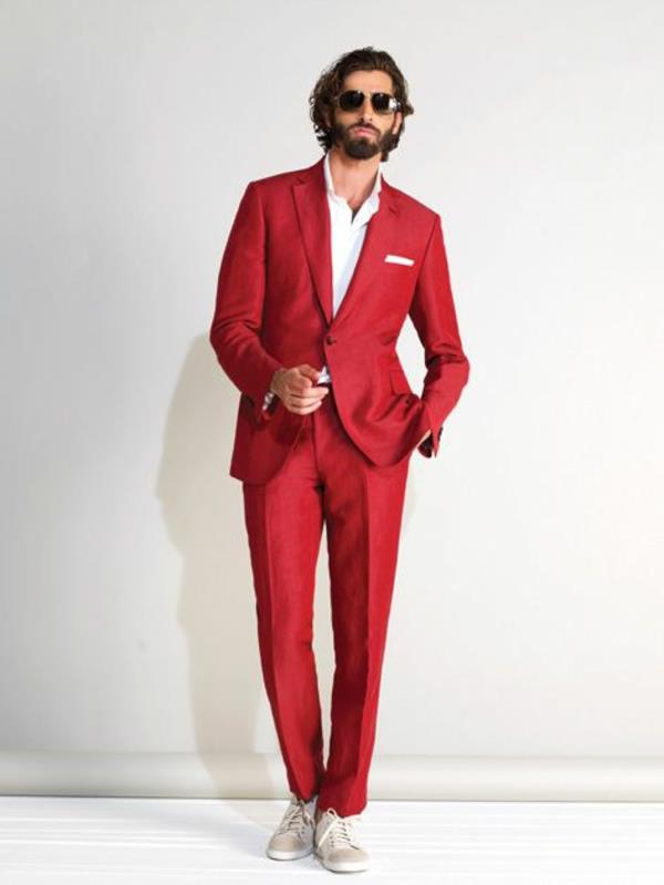 brioni miesten muoti italialainen puku moderni punainen