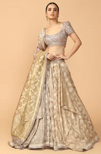 Brocade Menyasszonyi Lehenga