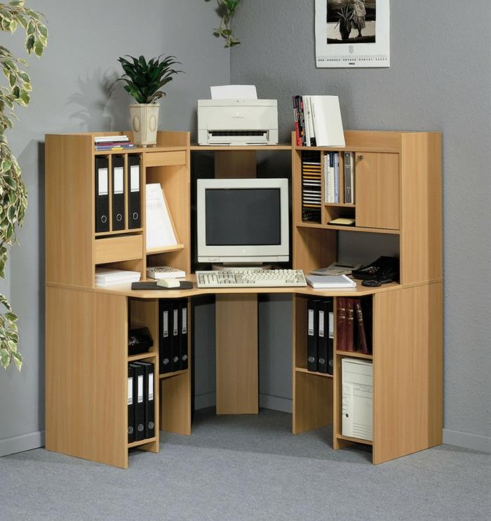 toimistokalusteet luova idea pieni huone istutus nurkka huonekalut