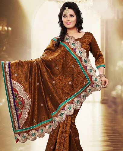 Smuk brun saree 7