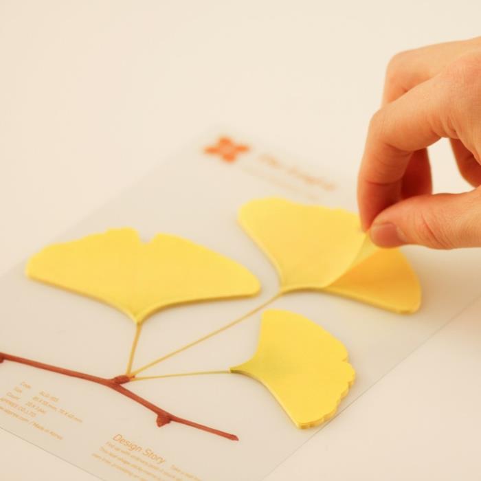 toimistotarvikkeet tarralaput keltainen pa design ginko