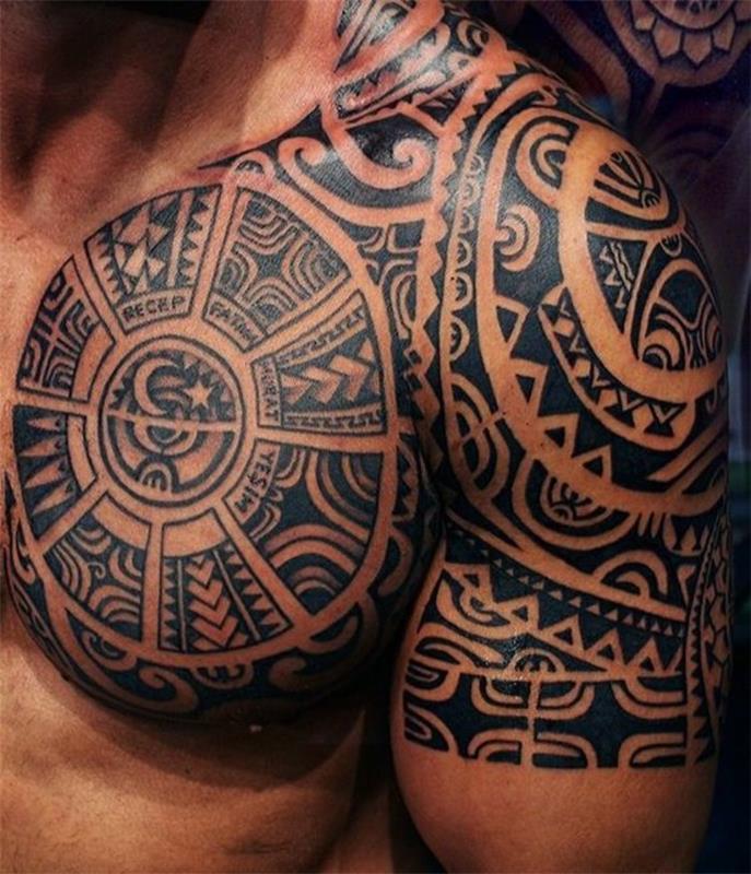 rinta olkapää maori tatuointi idea miehet