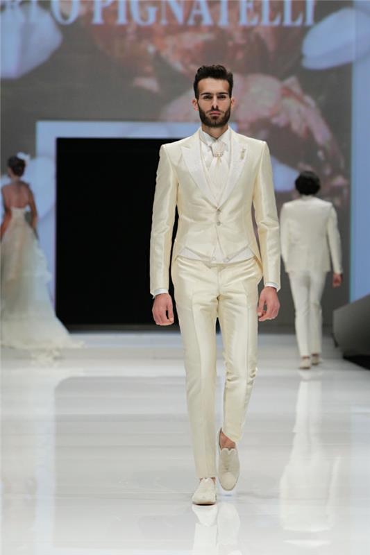 sulhanen muoti kerma valkoinen puku haute couture 2016 kokoelma carlo pignatelli