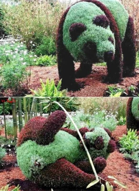 boxwood topiary puutarhahahmot eläimet panda