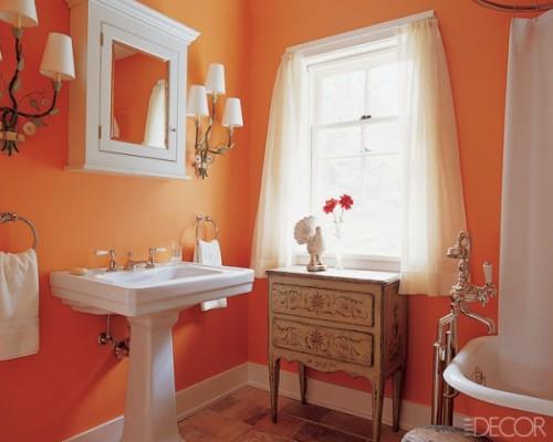 värikkäät kylpyhuoneen mallit oranssi klassikko