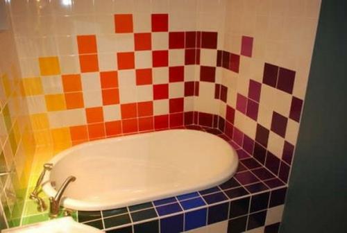 värikäs keraamisten laattojen idea design kylpyhuone