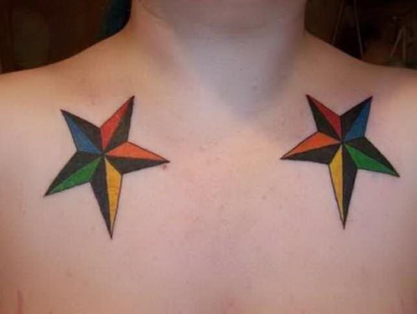 värikkäitä merenkulun tähti tatuointeja