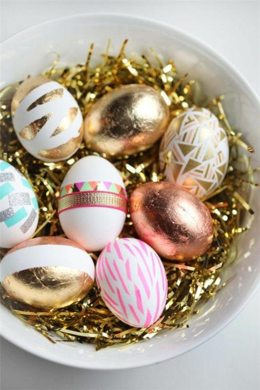 värikkäitä pääsiäismunia kuvat pääsiäismunat suunnittelu kulta aksentteja