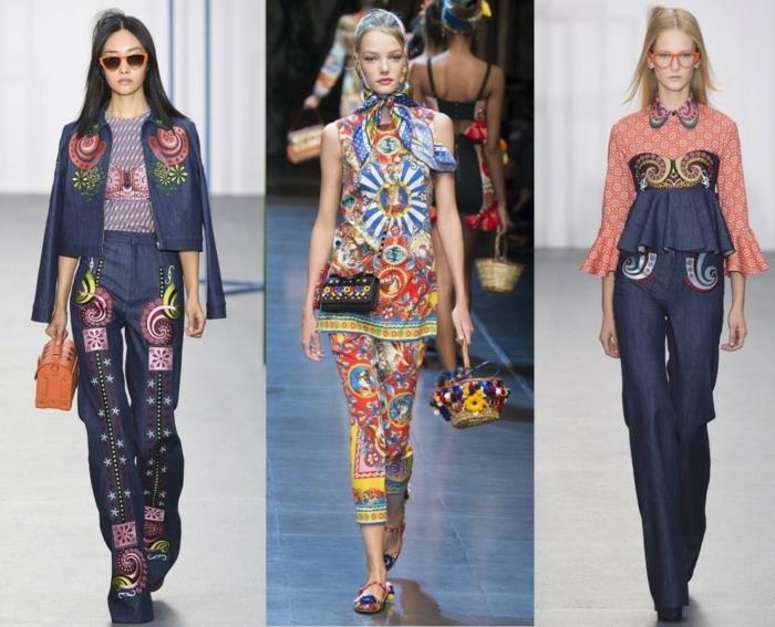 bisnespuvut naiset 2016 muoti catwalk naisten muoti trendit farkut optiikka värikkäitä kuvioita