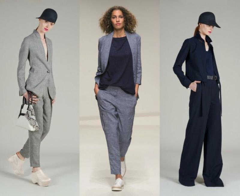 business -puvut naisten catwalk -takit housut harmaansininen