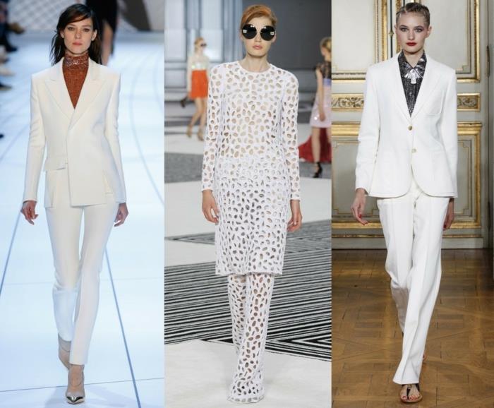 bisnespuvut naiset naiset muodin trendit 2016 valkoiset tiukat housut bleiserit