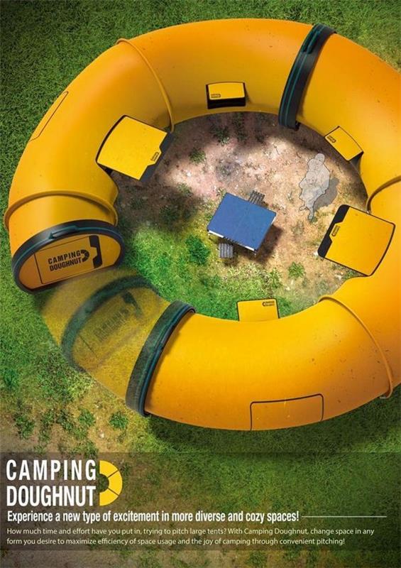 retkeily teltat camping donitsi pyöreä muotoinen tunneli