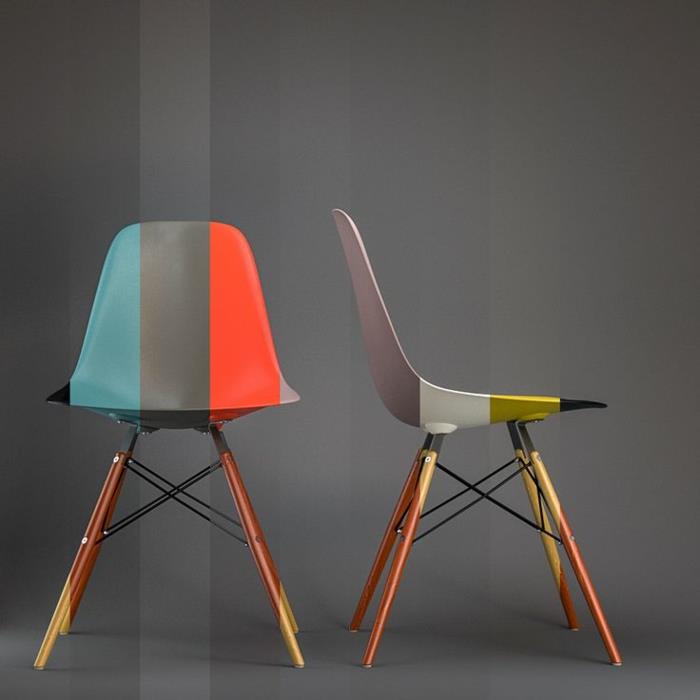 charles ray eames designhuonekalut Eames -tuolin värilliset raidat