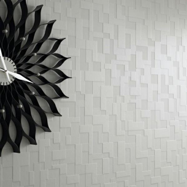 checker-wallpaper-grey-seinäkello