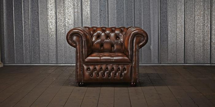 chesterfield nojatuoli aitoa nahkaa ruskeat klassiset design -huonekalut