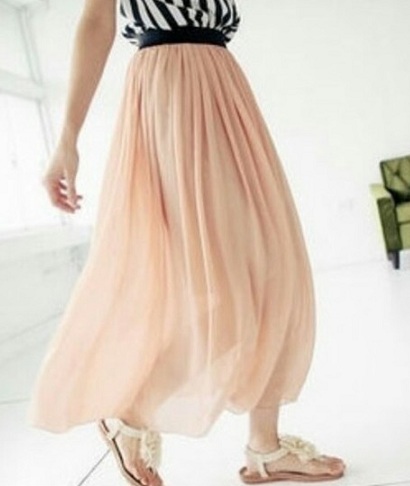 Blush Chiffon nederdel