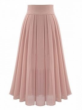 Midi nederdel i plisseret chiffon