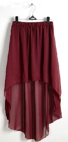 Høj -lav chiffon nederdel