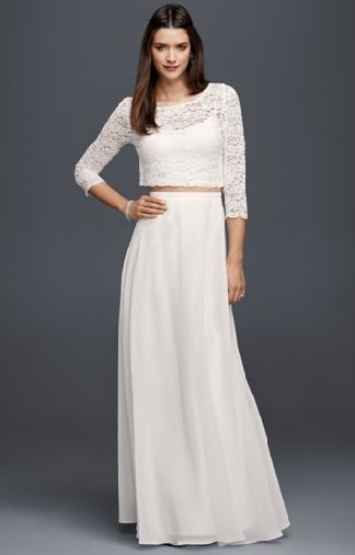 Langt chiffon nederdel