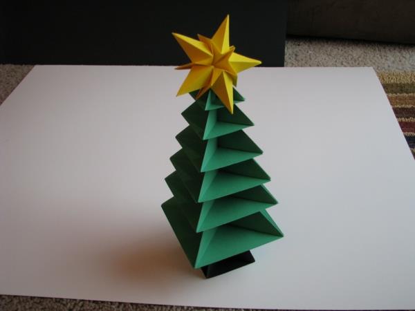 joulukuusi koristeet puu paperi huopa tinker oragami
