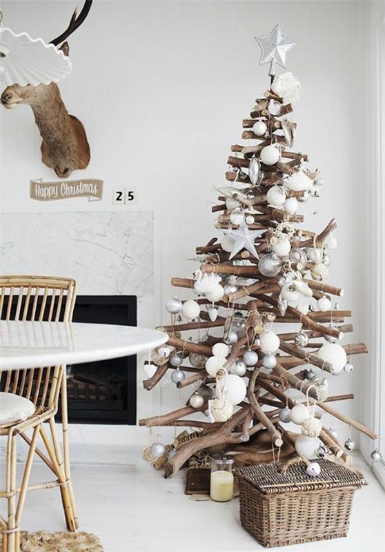 Joulukuusi koristeet puu paperi tuntui tinker maalaismainen