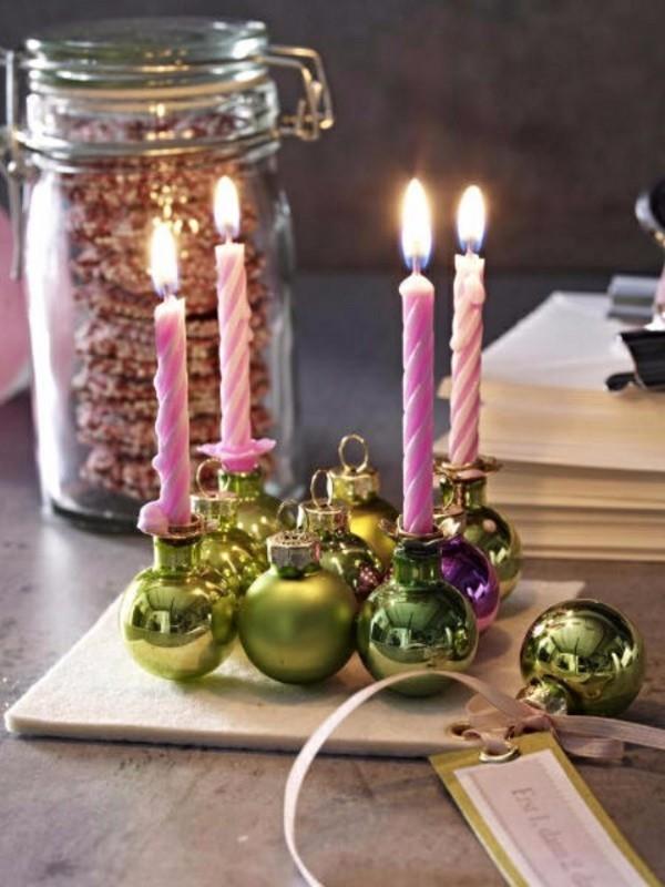 Joulukuusen koristeet tekevät pienistä kynttilöistä adventtiseppeleen itse