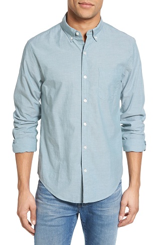 Slim Fit Buttons Down Shirts til mænd