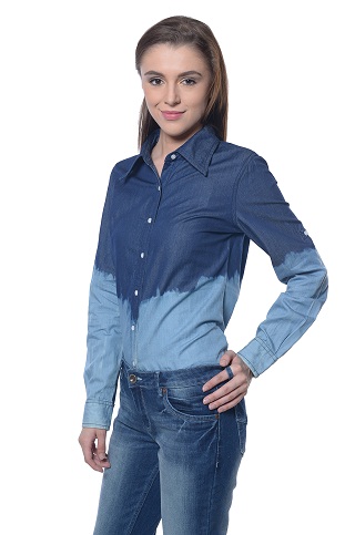Double Shaded Smart Button Down Shirts til kvinder