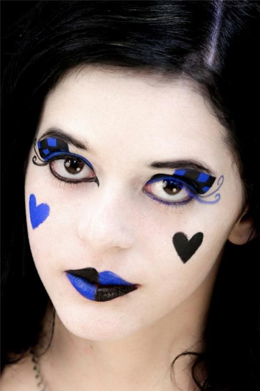 klovni muodostavat karnevaali meikki ideoita musta sininen