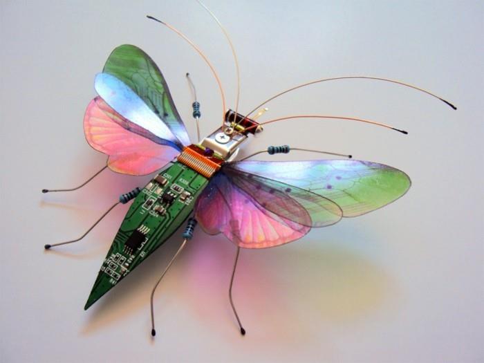 tietokoneiden osat kierrätys luova taide hyönteinen perhonen