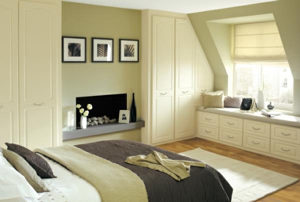 viileitä ideoita makuuhuoneen suunnitteluun lämpimiä ruskeita vivahteita oleskelualueikkuna