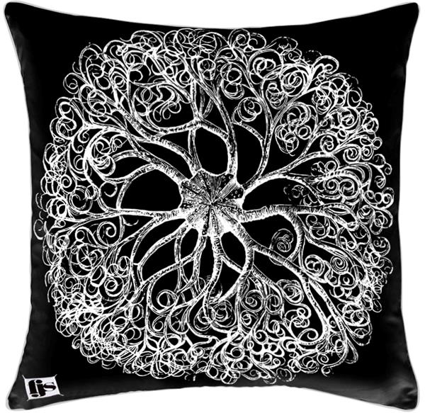 viileitä eläviä ideoita Halloween -koriste -lahjaksi musta tyyny valkoinen kuvio