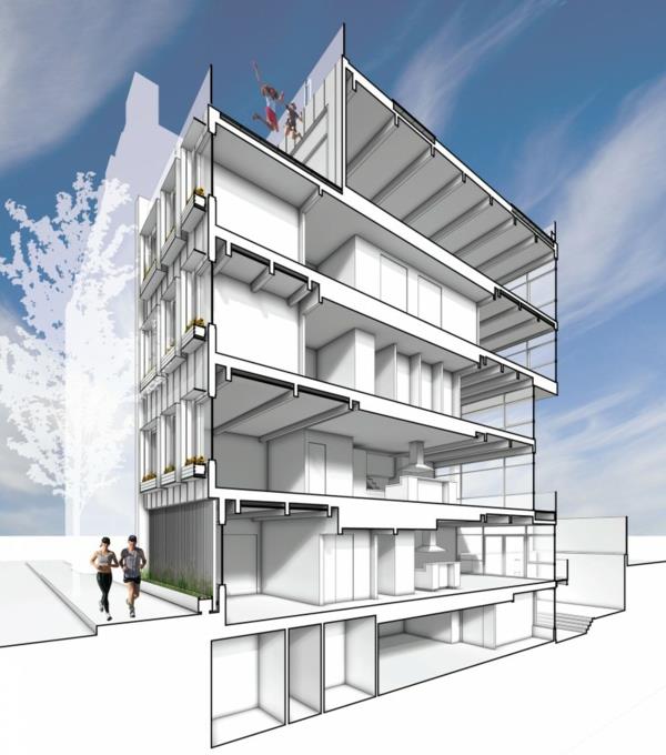 Moderni kerrostalorakennussuunnittelu