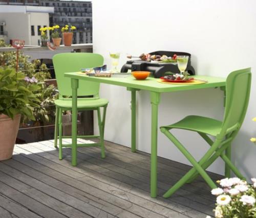 viileä parveke huonekalut ideoita väri pöytä tuolit vihreä