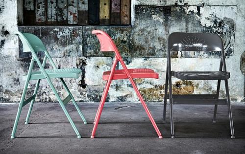 viileä parveke huonekalut ideoita taitettava tuoli värillinen