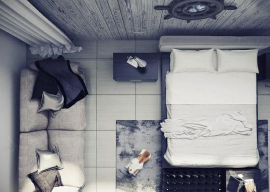 viileä moderni sisustus kodikas harmaa makuuhuone
