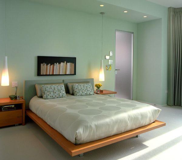 viileä makuuhuone-väripaletti-aksentti-taso-sänky