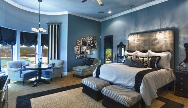 viileä makuuhuoneen väripaletti sininen perinteinen malli