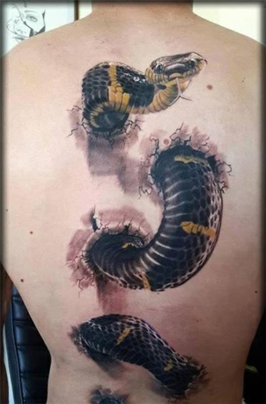 hienoja tatuointeja 3d käärme aihe